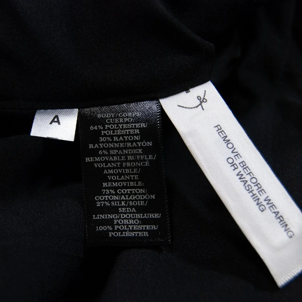 Ann Taylor Black Ruffle Front Blazer Jacket Size 6‎ Career Office Removable